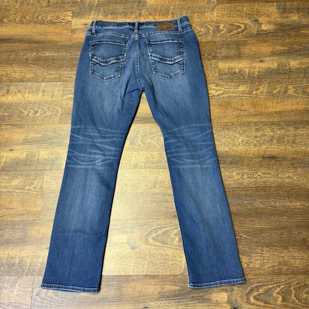 Buckle BKE Jake Straight Leg Jeans Mens 36R Blue Denim Stretch Contrast Stitch